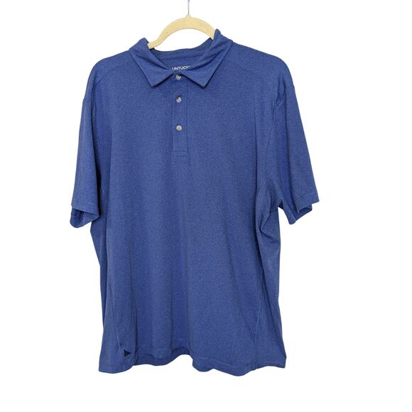 UNTUCKit Clavidor 31436 Short Sleeve Casual Polo Shirt in Blue Mens Size XL - Picture 1 of 10